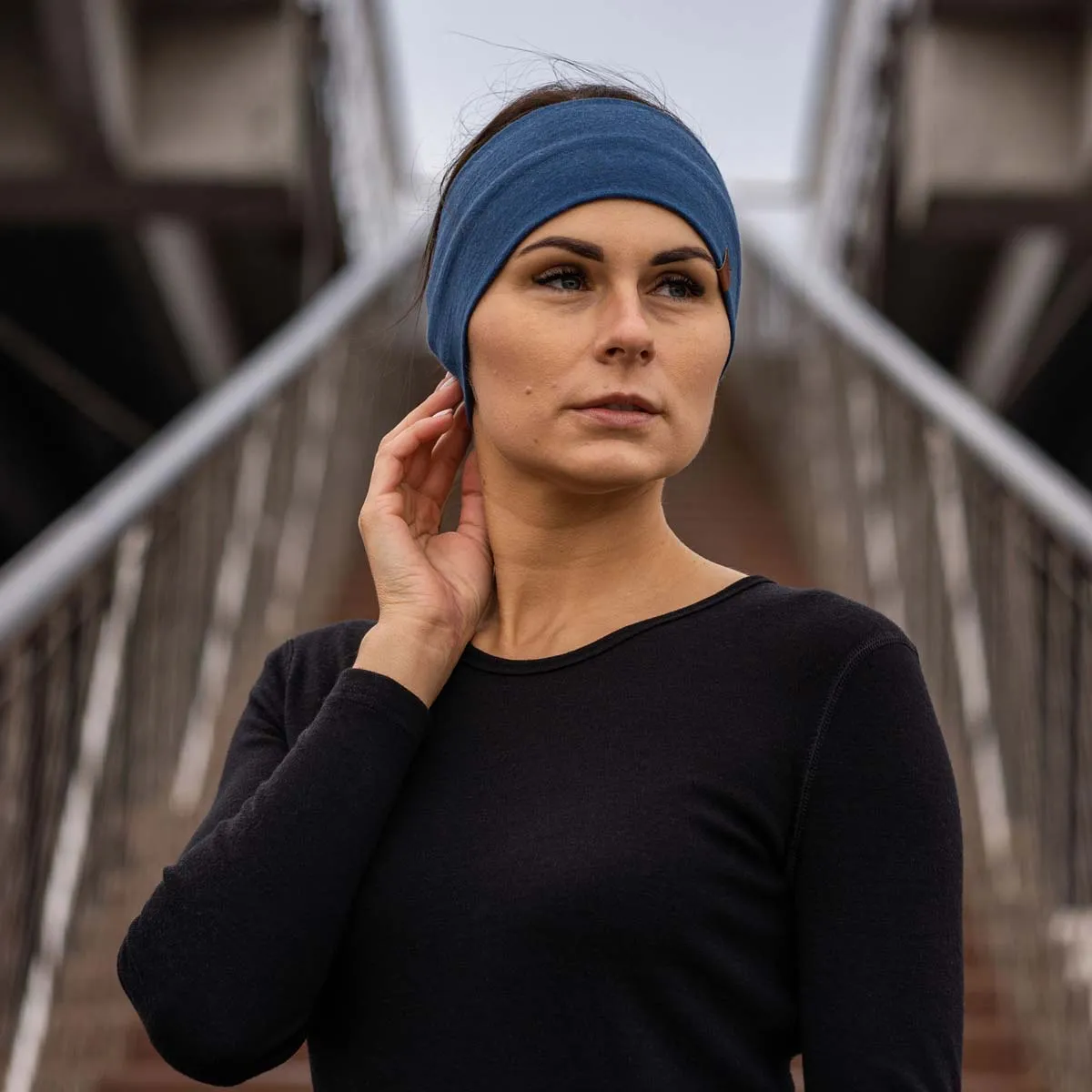 Women's Merino Headband Denim