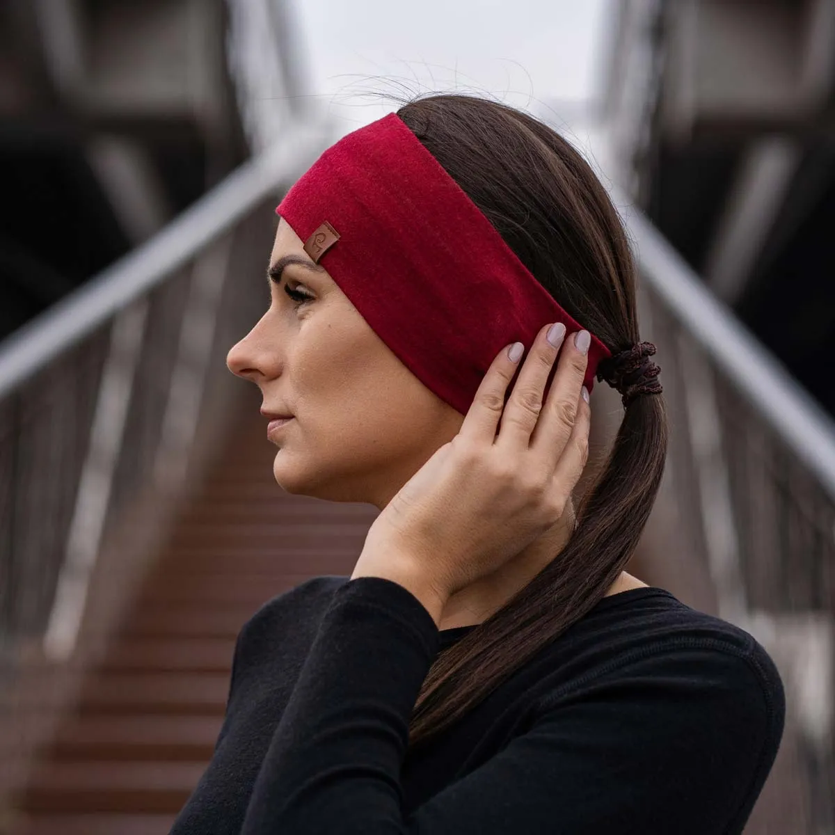 Women's Merino Headband Royal Cherry