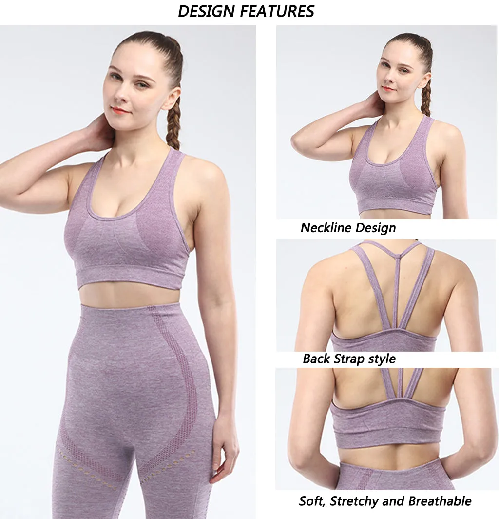 Women's sports bra seamless Fitness Yoga vest Narrow back strap outdoor running underwear