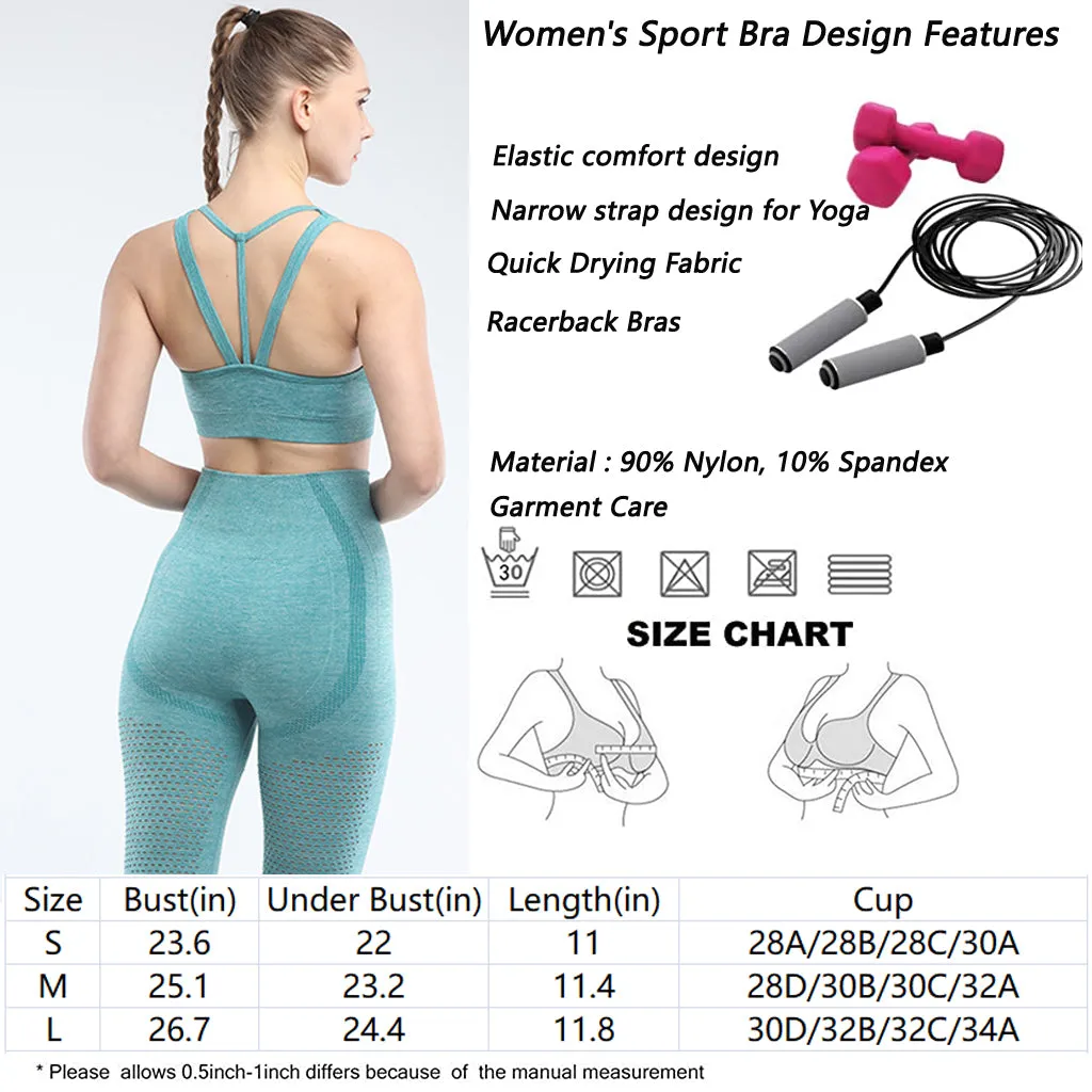 Women's sports bra seamless Fitness Yoga vest Narrow back strap outdoor running underwear