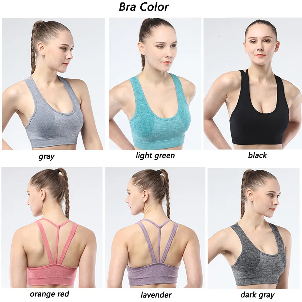 Women's sports bra seamless Fitness Yoga vest Narrow back strap outdoor running underwear